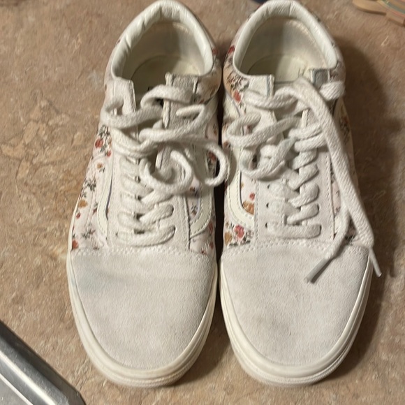 Vans, W10.5, cream floral print - Picture 1 of 5